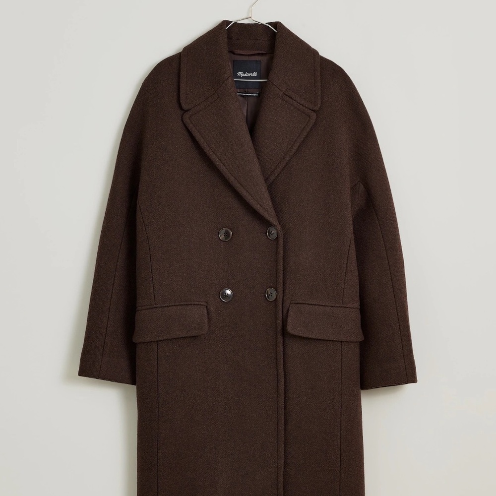 Madewell Nordstrom Gianna Coat Insuluxe Dark Brown Medium NWT $338